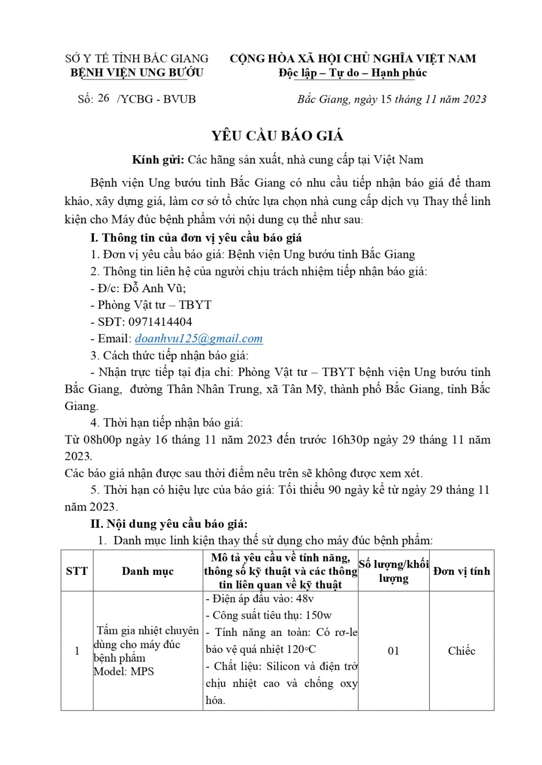 Yêu cầu báo giá tấm gia nhiệt máy đúc bệnh phẩm signed signed signed signed page 0001