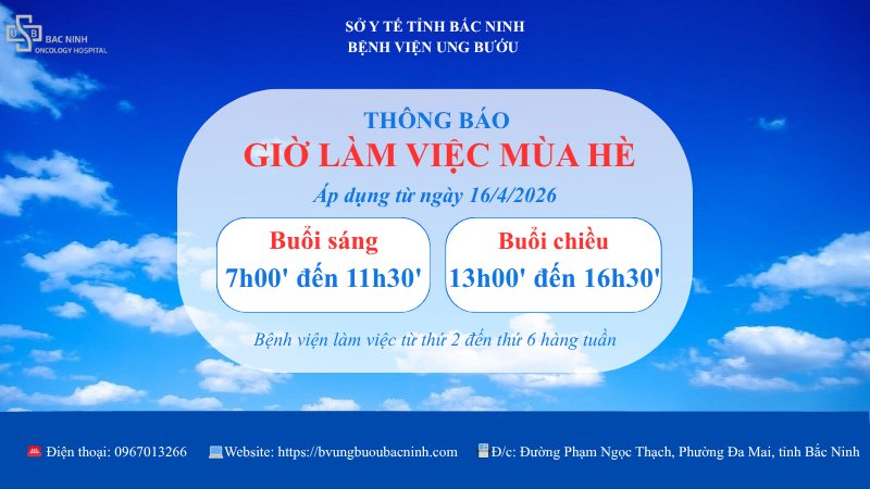 THÔNG BÁO THAY ĐỔI GIỜ LÀM VIỆC MÙA HÈ NĂM 2026